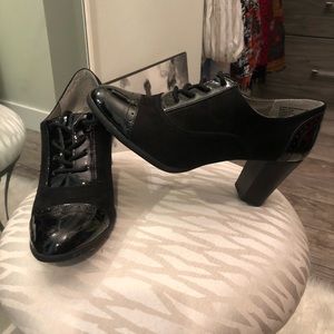 Black laced up heels